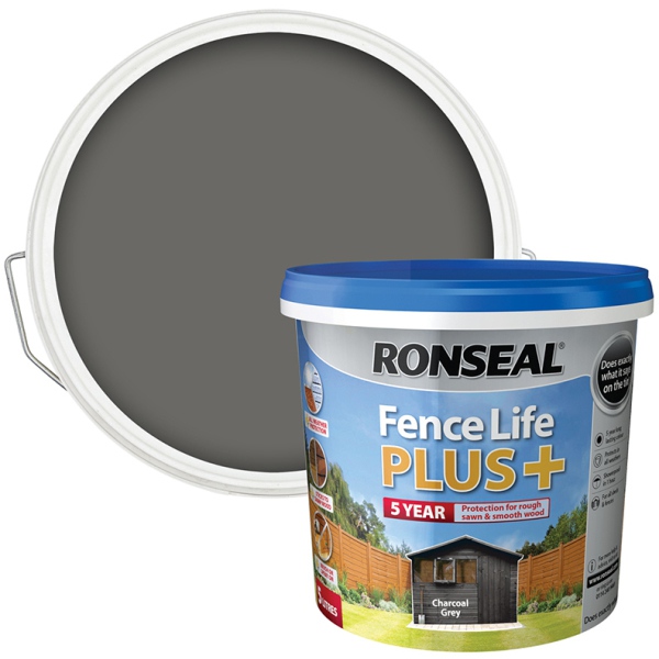 Ronseal Fence Life Plus 5ltr - Charcoal Grey Colour