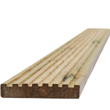 32 x 150mm Coxheath Grooved Treated Softwood Decking (26 x 145mm Finish Size) (p/mtr)