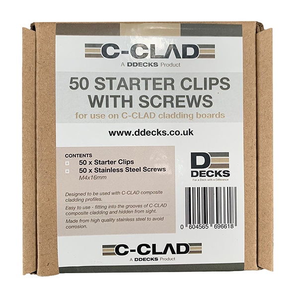 C-Clad Composite Cladding Starter Clip & Screws (50pp)
