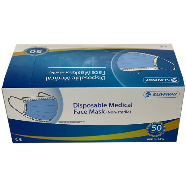 Sunway Disposable Medical Face Mask (Box of 50)